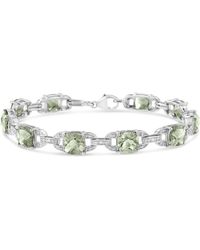 Haus of Brilliance - 925 Sterling 7X7 Mm Cushion Cut Amethyst And 1/20 Cttw Round Cut Diamond Fashion Tennis Bracelet (I-J Color, I1-I2 Clarity) - Lyst