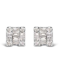 Haus of Brilliance - 10K 1/7 Cttw Round And Baguette Diamond Mosaic Square Stud Earrings (H-I Color, I1-I2 Clarity) - Lyst