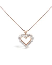 Haus of Brilliance - 10K Plated .925 Sterling 1.00 Cttw Diamond Heart 18" Pendant Necklace (I-J Color, I2-I3 Clarity) - Lyst