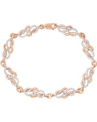 Haus of Brilliance - 10K 1.0 Cttw Diamond Infinity Loop And Swirl Link Bracelet (I-J Color, I2-I3 Clarity) - Lyst
