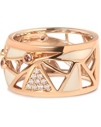 Haus of Brilliance - 14K 1/3 Cttw Diamond And Tourmaline Cigar Band Ring With Enamel (G-H Color, Si1-Si2 Clarity) - Lyst