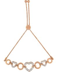 Haus of Brilliance - 10K Over .925 Sterling 1/10 Cttw Round-Cut Diamond Heart Link Adjustable Bolo Bracelet (H-I Color, I2-I3 Clarity) - Lyst