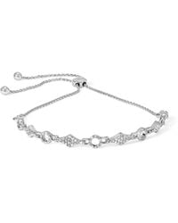 Haus of Brilliance - 925 Sterling 1/2 Cttw Diamond Alternating Circle And Kite Link Adjustable Bolo Bracelet (I-J Color, I3 Clarity) - Lyst
