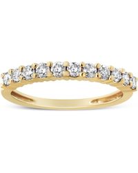 Haus of Brilliance - Igi Certified 1/2 Cttw Diamond 10K Prong Set Fluted Band Style Wedding Ring (J-K Color, I1-I2 Clarity) - Lyst