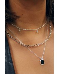HAUS OF DECK Sterling Silver Plated Bobble Chain - Brown