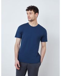 Hawes & Curtis Curtis Dark Blue Garment Dye Organic Cotton T-shirt