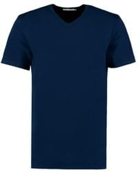 Hawes & Curtis Curtis Garment Dye V Neck T-shirt - Blue