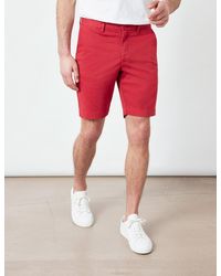 Hawes & Curtis Curtis Red Garment Dyed Organic Cotton Chino Shorts