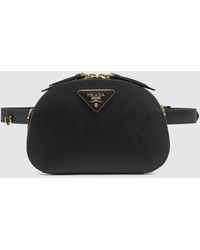 Prada Odette Saffiano Belt Bag - Black