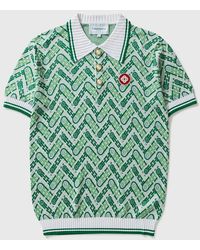 CASABLANCA Green Monogram Polo Shirt