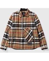 we11done Wd Check Anorak Wool Shirt - Brown
