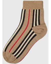 Burberry Striped Cotton-blend Socks - Natural