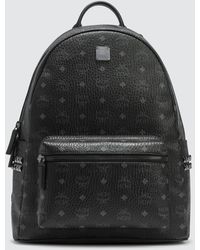 MCM Stark Side Studs Backpack In Visetos - Black