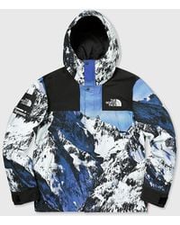 supreme x north face blue bandana jacket
