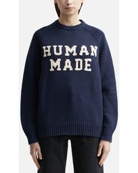 Human Made Striped Heart Knit Sweater in Grey | Lyst Canada