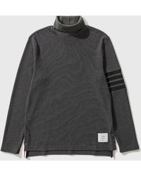 Thom Browne 4 Bar Turtleneck Sweatshirt - Grey