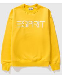 Esprit Logo Print Oversize Vintage Sweatshirt - Yellow
