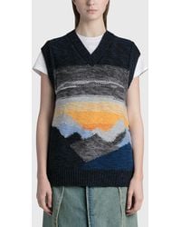 Acne Studios Face Jacquard Wool Sweater Vest in Black - Lyst