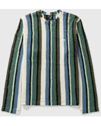 Stussy Vertical Striped Knit Crew - Green