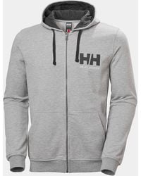 Helly Hansen - Hh Logo Full Zip Hoodie Grey - Lyst