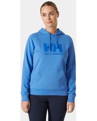 Helly Hansen - Hh Logo Cotton French Terry Hoodie Blue - Lyst