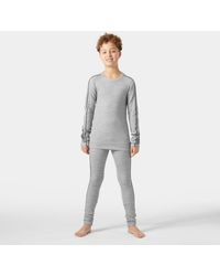 Helly Hansen - Completo Base Layer Lifa Merino Midweight Ragazzo Grigio - Lyst