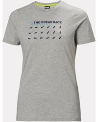 Helly Hansen - T-Shirt Pour Femme The Ocean Race Gris - Lyst