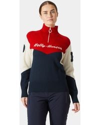 Helly Hansen - Pull En Maille Femme Après Ski Bleu Marine - Lyst