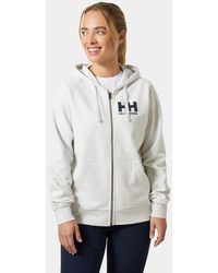 Helly Hansen - Hh® logo full zip hoodie 2.0 blanc - Lyst