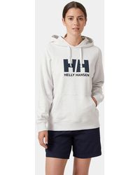 Helly Hansen - Hh Logo Cotton French Terry Hoodie White - Lyst