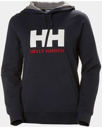 Helly Hansen - Hh Logo Cotton French Terry Hoodie Navy - Lyst