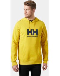 Helly Hansen - Hh Logo Soft Cotton Hoodie Yellow - Lyst