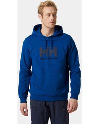 Helly Hansen - Sweat à capuche en coton doux hh logo bleu - Lyst