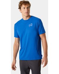 Helly Hansen - T-shirt in cotone riciclato con stampa skog blu - Lyst