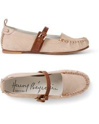 Henry Beguelin - Cut-Out Mocassin Nabuck Resinato With Strap - Lyst