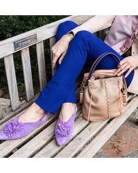 HENRY BEGUELIN ARCHIVE - Slingback Flower Sandal Suede Iris - Lyst