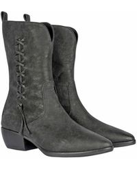 HENRY BEGUELIN ARCHIVE - Texan Boot Grattato Nero - Lyst