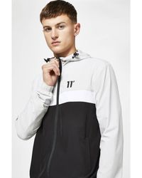 11 Degrees Colour Block Track Top With Hood - White
