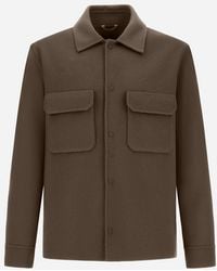 Herno - Chaqueta Camisera Resort De Double Faced Pure Wool - Lyst