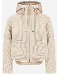 Herno - Cardigan Aus Cob Stitch Wool Und Nylon Ultralight - Lyst