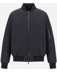 Herno - Flannel Bomber Jacket With Waterproof Membrane - Lyst
