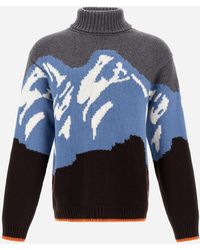 Herno - Wool Jacquard Roll-Neck Jumper With Graphic Motif - Lyst