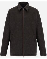 Herno - Cashmere Cloth, Mohair And Suede-Effect Shacket - Lyst