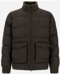 Herno - Bómber De Wool Cashmere Glen Check - Lyst