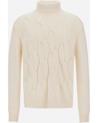Herno - Cable-Knit Wool Roll-Neck Jumper - Lyst