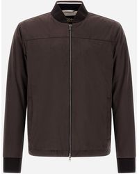 Herno - Suede Effect Bomber Jacket - Lyst