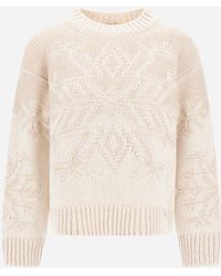 Herno - Wool Jumper With Vanisé Inlay - Lyst
