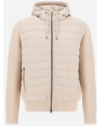 Herno - Resort Cob Carded Wool And Suede Effect Hoodie - Lyst