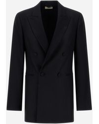 Herno - Stretch Wool Gabardine And Satin Blazer - Lyst