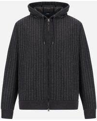Herno - Jacquard Fabric Sweatshirt With Pinstripe Pattern - Lyst